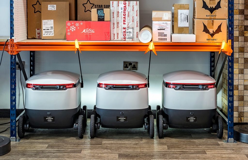 The robot army delivering after dark