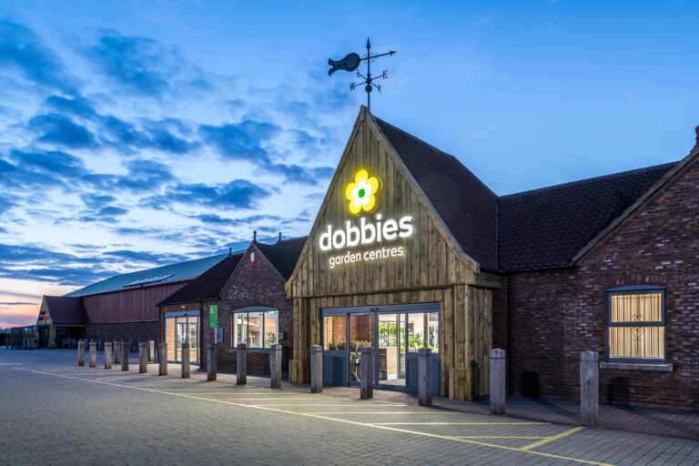 Dobbies garden center at night