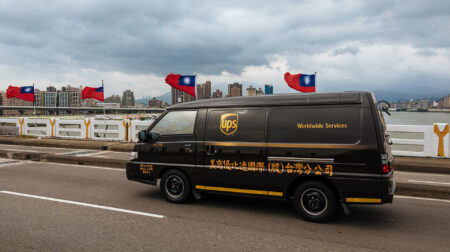 UPS offers midnight pickups for Taiwan-Europe shipments Brown UPS van in Taiwan