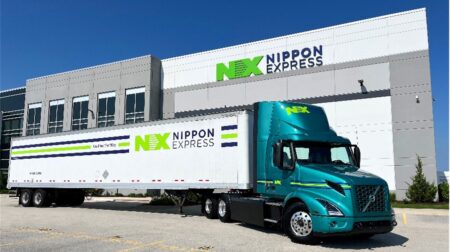 Nippon Express rolls out its first electric truck in USA One of the new electric trucks outside Nippon facility