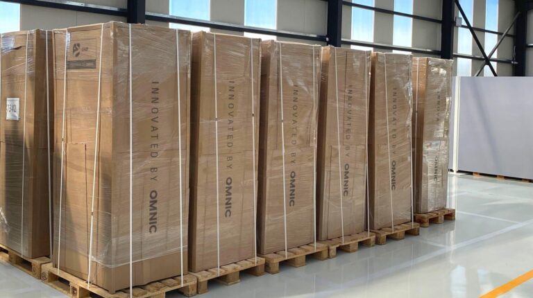 Omnic rolls out first batch of Chip lockers in Italy Parcel lockers packaged and ready to ship