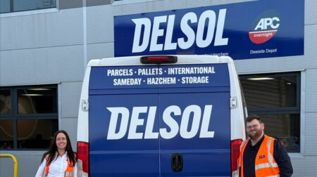 Delsol unveils super depot to support strong business growth L-R: Kathy Jones, Delsol group chief executive, and Damian Conde, operations manager for Delsol's Deeside site standing next to a Delsol branded van