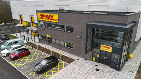 DHL Express opens £5.5m service center in Newquay Overhead shot of the new Newquay service centre