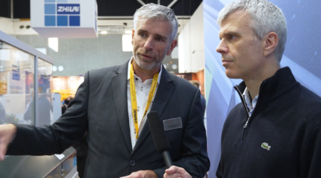 EuroSort showcases Cross Tray Sorter at Parcel+Post Expo 2025.