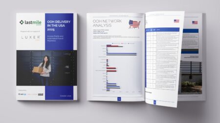 Last Mile Experts releases Out-of-Home Delivery in the USA report The front cover and an inside spread in the Last Mile Experts' Out-of-Home Delivery in the USA report