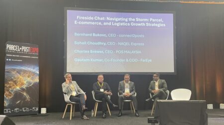 Parcel+Post Expo interview: Bernhard Bukovc, connect2posts L-R: Bernhard Bukovc, CEO, connect2posts; Charles Brewer, group CEO, Pos Malaysia; Sohail Choudry, CEO, NAQEL Express; and Gautam Kumar, co-founder & COO, FarEye