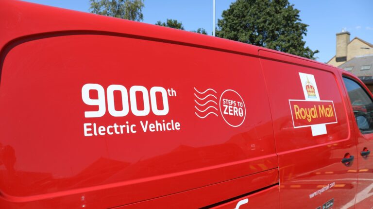 Royal Mail unveils 9,000th electric van at Colchester Delivery Office Royal Mail unveils 9,000th electric van at Colchester Delivery Office.
