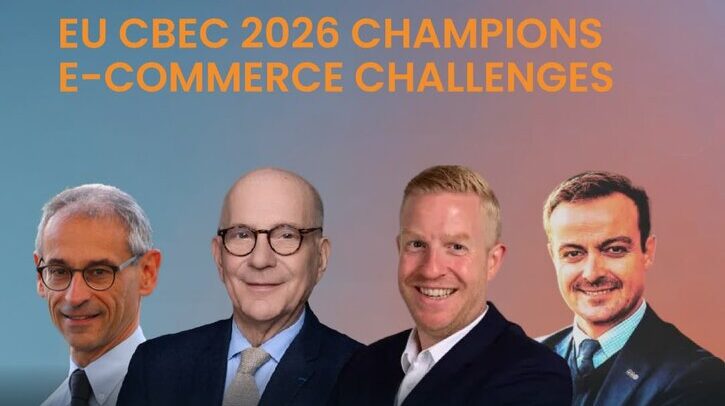 Challenges and opportunities in e-commerce logistics up for discussion at EU CBEC 2026 Kristian Vanderwaeren, general administrator of customs and excise, federal public service finance (Belgium); Jean-Marie Salva, partner, Fendler Salva Partners; Justus Klüver-Schlotfeldt, co-founder, Nex Limited; and Mathieu Sérafimoff, managing partner, SkyForge.