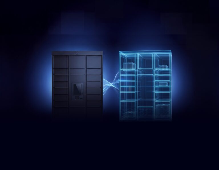 SwipBox launches software platform for mixed-hardware locker networks A diagram showing how a bank of lockers is connected to others via digital software.